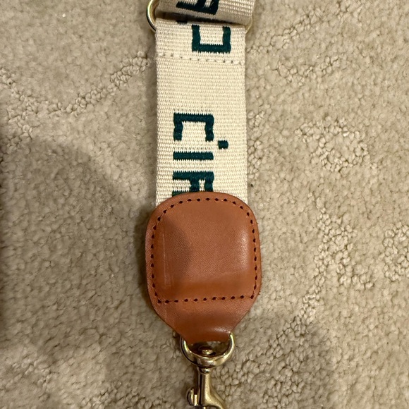 Clare V. Adjustable Crossbody Strap Natural w/ Fern Block Ciao - Picture 4 of 5